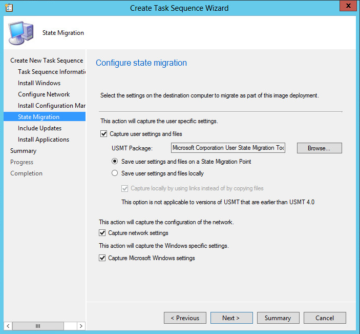 configure user state migration